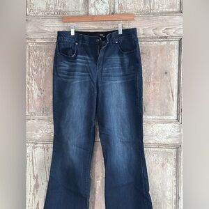 1822 Denim Dark Blue Flare Jeans